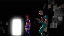 Starfire Leaving Robin GIF