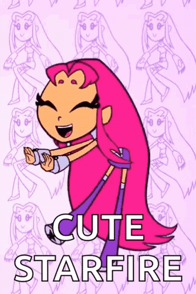 Starfire Teen Titans Go Poster Pink Background GIF