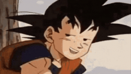 Staring And Grinning Goku Meme GIF