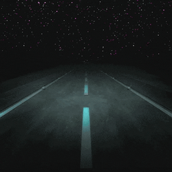 Stars Twinkling Road Lines Shown GIF