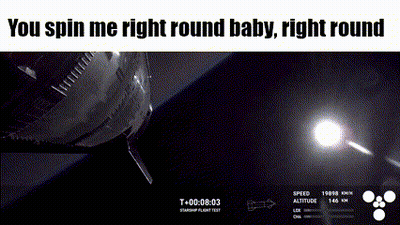 Starship Flight Test You Spin Me Right Round Baby Right Round GIF