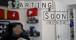 Starting Soon Nodding Man On Chair GIF