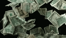 Stash Of Money Falling From Sky GIF