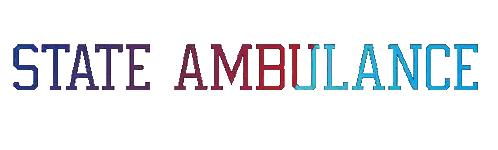 State Ambulance Logo Red Blue White Sticker