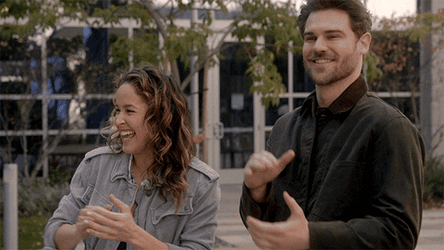Station 19 Carina DeLuca And Jack Gibson Applauding GIF