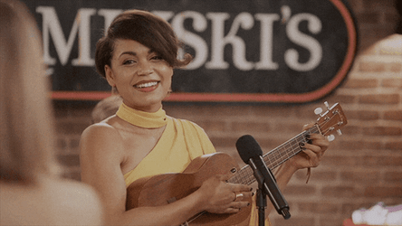 Station 19 Victoria Hughes Holding Guitar GIF
