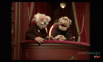 Statler And Waldorf Hosting Beaker Muppets GIF