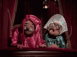 Statler And Waldorf In Costumes GIF
