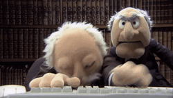 Statler And Waldorf Typing On Keyboard GIF