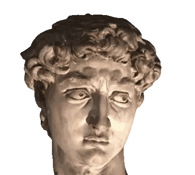 Statue Head On White Background Sticker