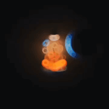 Statue in Lotus Position on Planet Surrounded by Planets