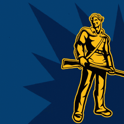 Statue Man Holding Gun Mountains WWV For The People Act GIF