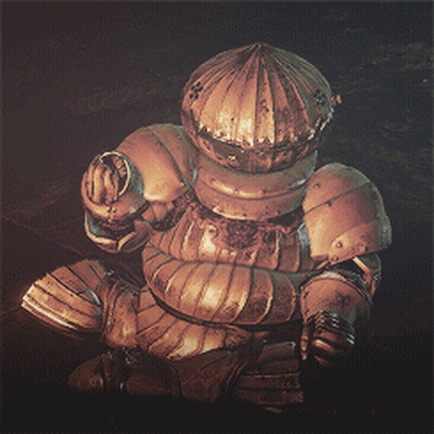 Statue Of A Knight With Helmet GIF