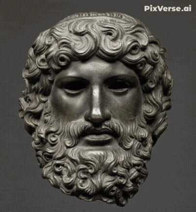 Statue Of Bearded Man Smiling GIF