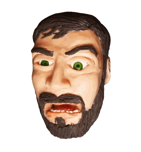 Statue Of Bearded Man With Green Eyes Sticker