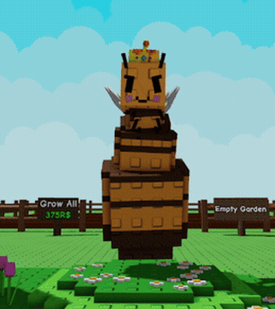 Statue Of Bee With Sign Saying Grow All 375Rs GIF