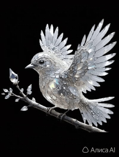 Statue Of Bird With Black Background Alicia Al GIF