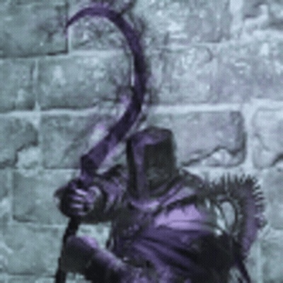 Statue Of Knight Holding Sword In Front Of Stone Wall GIF