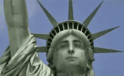 Statue Of Liberty Face Blue Sky GIF