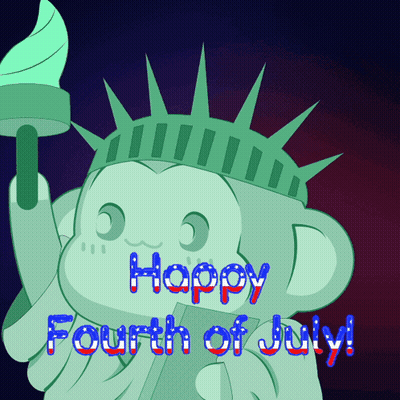 Statue Of Liberty Holding Torch Happy Fourth Of July GIF