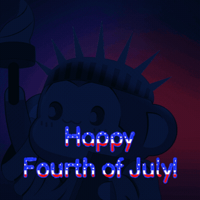 Statue Of Liberty Holding Torch Happy Fourth Of July GIF