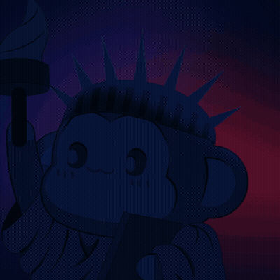Statue Of Liberty Holding Torch In Front Of Fireworks GIF