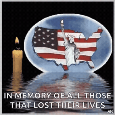 Statue Of Liberty In Glass Globe With American Flag GIF