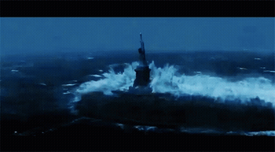 Statue Of Liberty In Storm With Lightning GIF