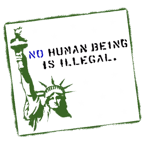 Statue Of Liberty No Human Being Is Illegal Sticker