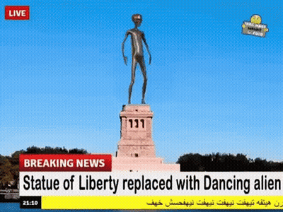 Statue Of Liberty Replaced With Alien GIF