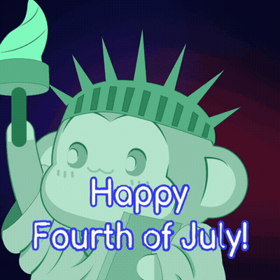 Statue Of Liberty Saying Happy Fourth Of July GIF