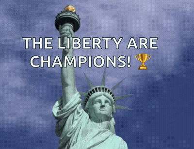 Statue Of Liberty Saying The Liberty Are Champions GIF