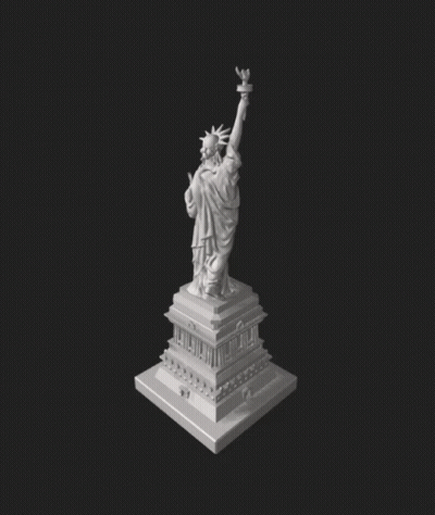 Statue Of Liberty Sitting On White Square GIF