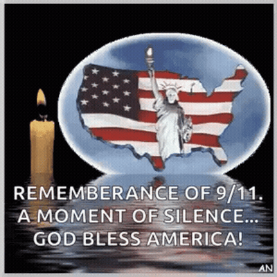 Statue Of Liberty Snow Globe American Flag GIF