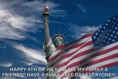 Statue of Liberty Torch and American Flag