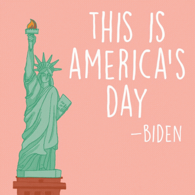 Statue Of Liberty With Biden Quote GIF