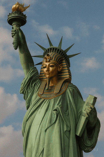Statue Of Liberty With Pharaoh Head GIF