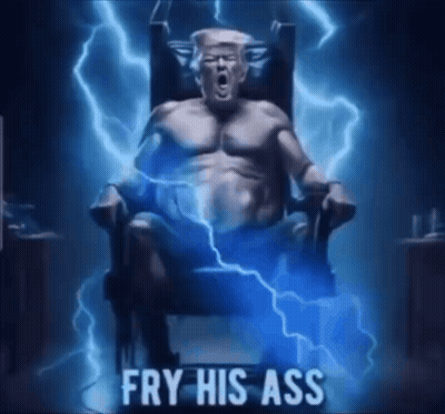 Statue Of Man Sitting In Chair Saying Fry His Ass GIF