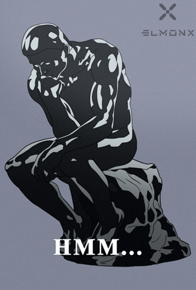 Statue Of Man Sitting On Rock Saying Hmm GIF