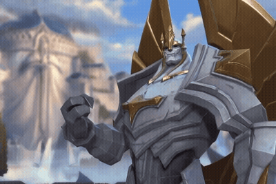 Statue Of Man With Crown In Front Of Building GIF