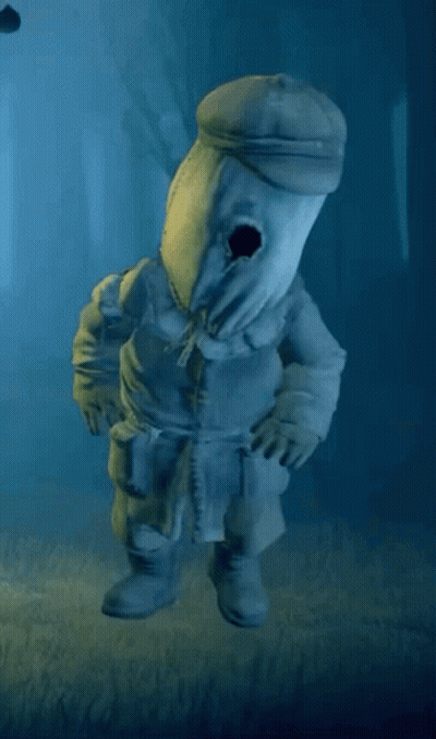 Statue Of Man With Hat And Backpack GIF