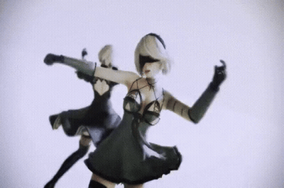 Statue Of Woman Holding Gun GIF