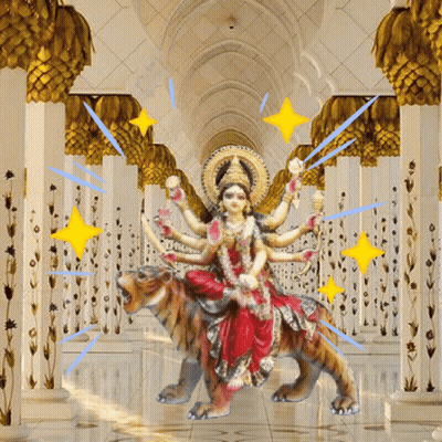 Statue Of Woman Riding Tiger GIF