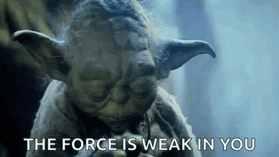 Statue Of Yoda Saying The Force Is Weak In You GIF