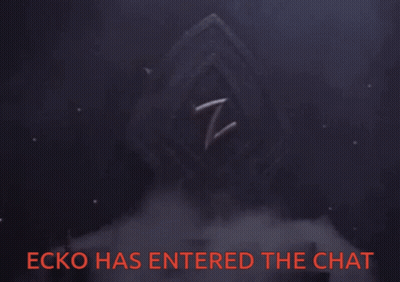 Statue On Throne Saying Ecko Has Entered The Chat GIF