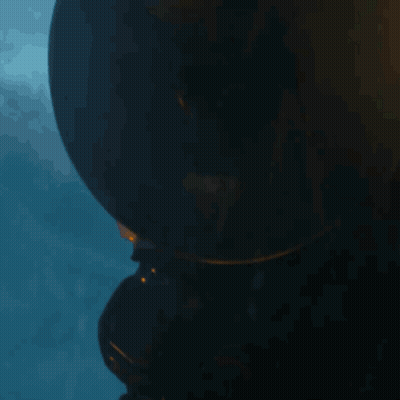 Statue With Blue Background And Flame GIF