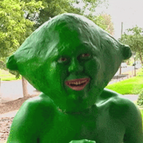 Statue With Green Painted Face GIF