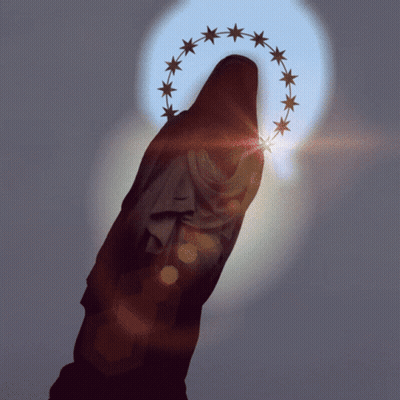 Statue With Halo Of Stars GIF