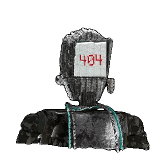Statue With Number 404 Sticker