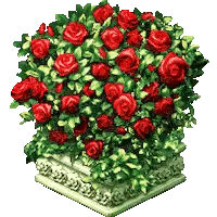 Statue With Red Roses And Green Leaves Sticker